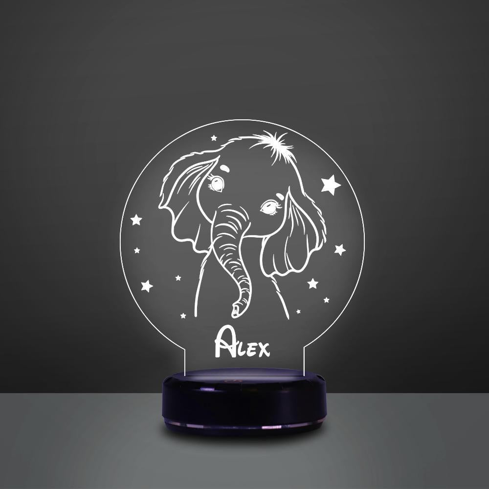 Personalized Name Night Lights for Kids Cartoon Elephant 07