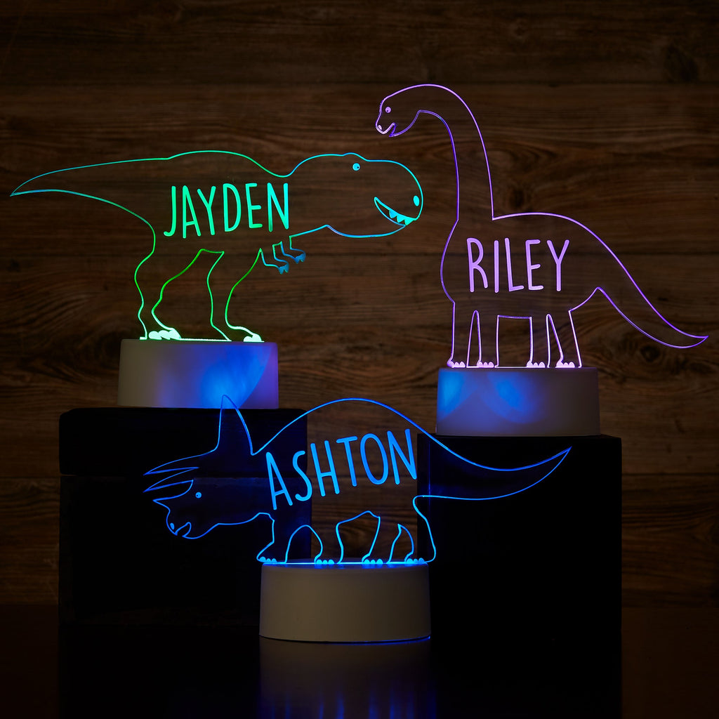 Dinosaur Personalized Name Acrylic Night Light, New Christmas Gift!