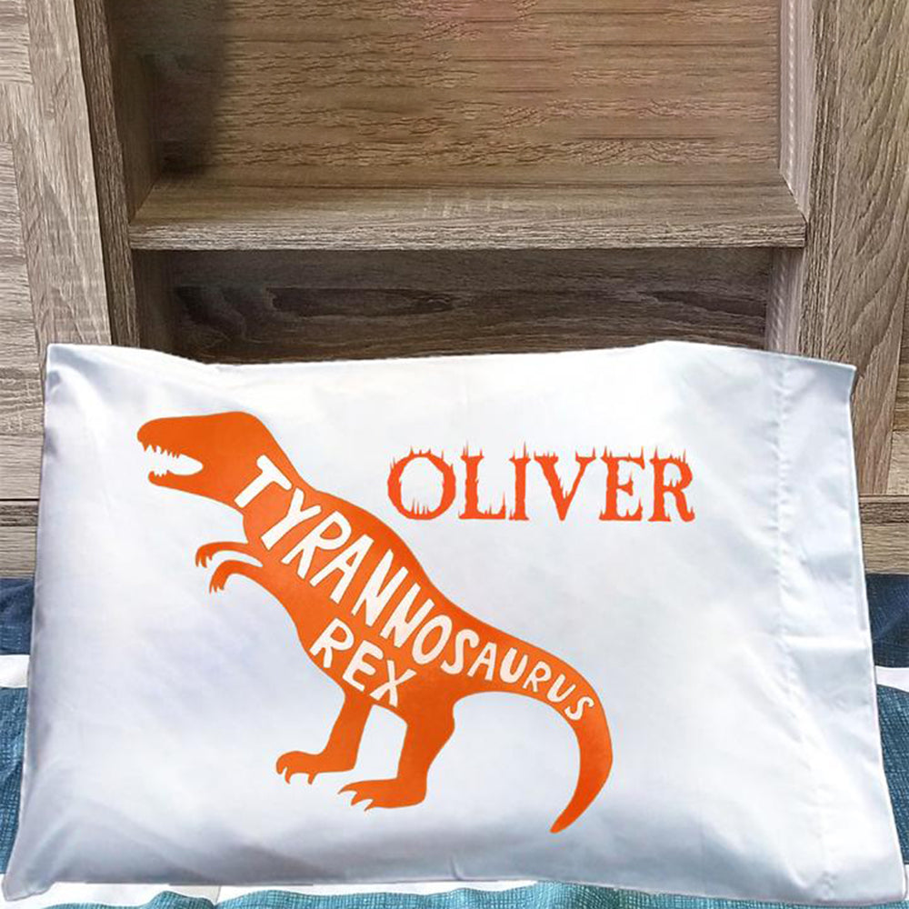 Custom Name Dinosaur Pillowcase