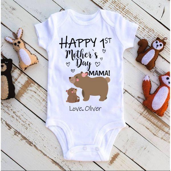 Bear Bodysuit, Custom Baby Onesie, Funny Baby Onesie, Baby Boy Onesie, Baby Girl Onesie, Mother's Day Bodysuit