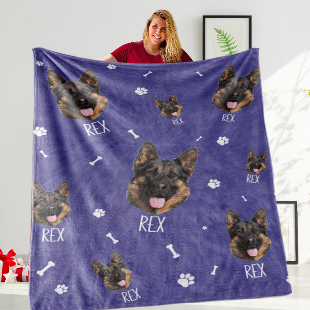 Custom Pet Name&Photo Blanket, New Christmas Gift!