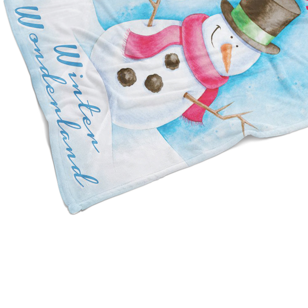 Personalized  Snowman Christmas Family Member Fleece Blanket