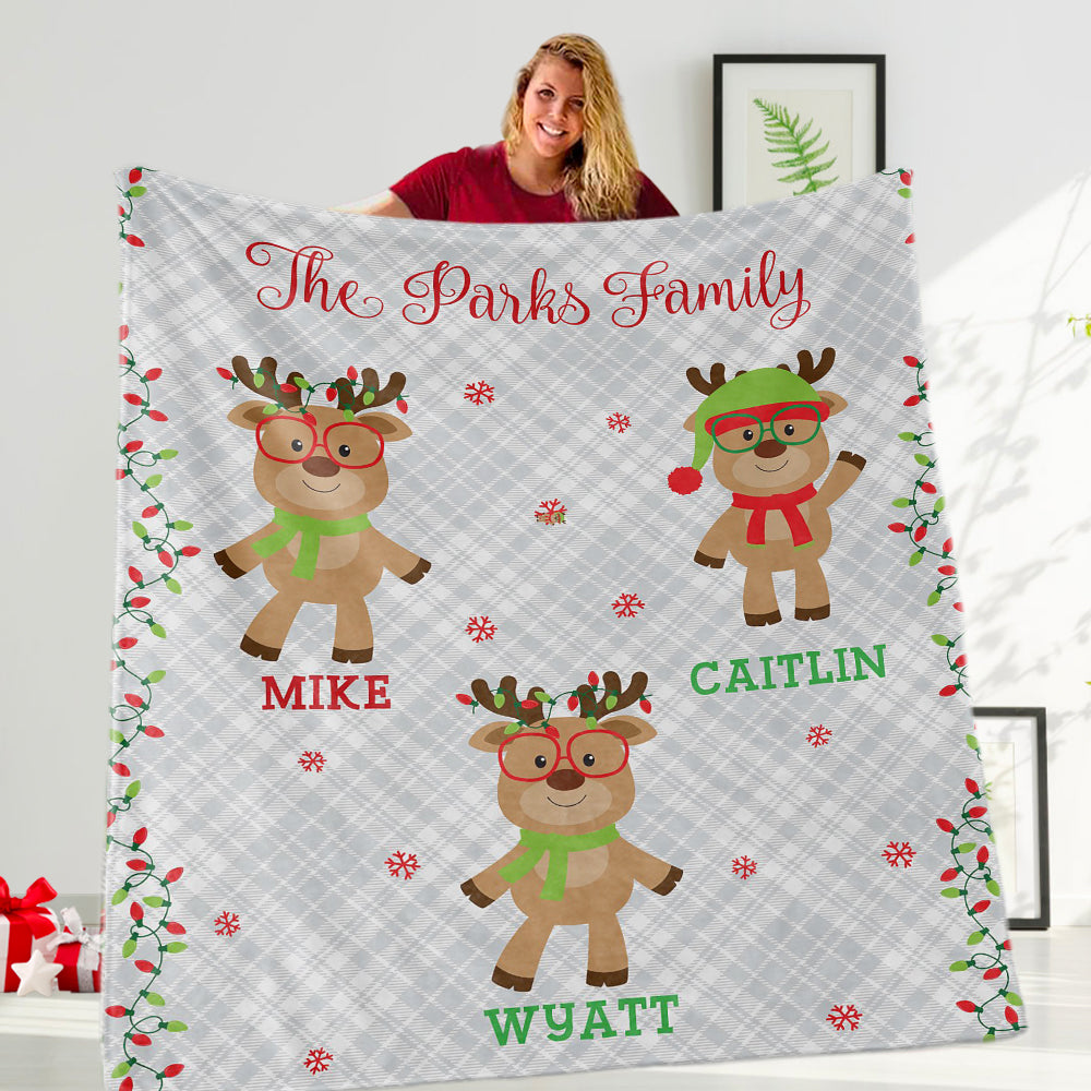 New Custom Smart and Sassy Reindeer Plush Blanket, Merry Christmas!