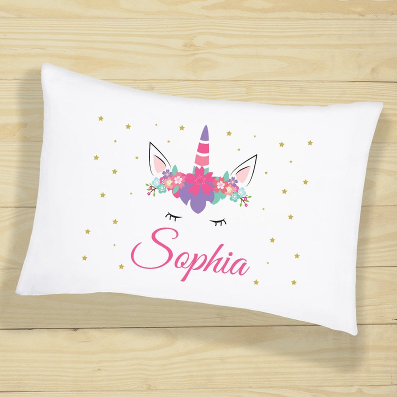 Custom Name Unicorn Pillowcase Christmas for  kids