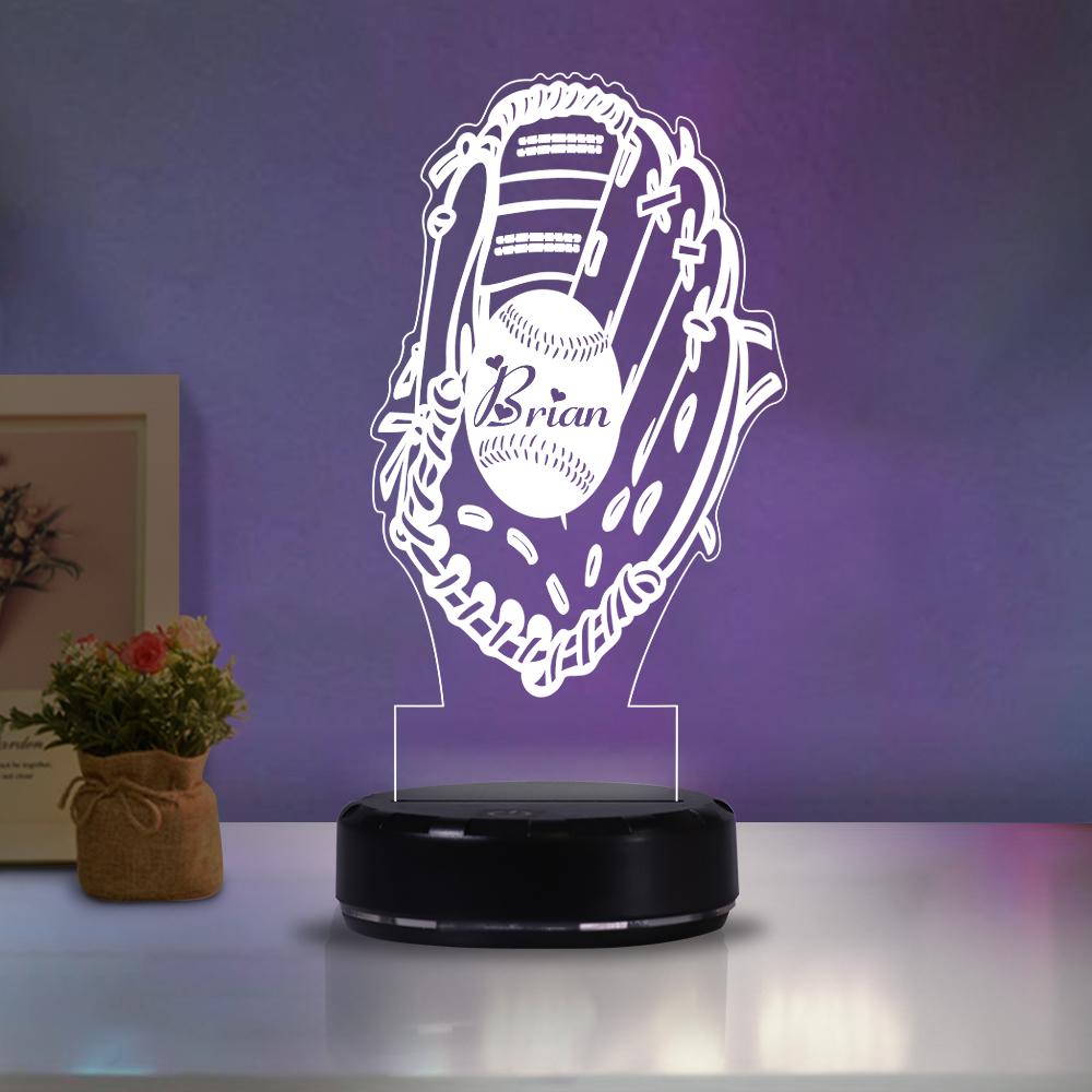 Custom Name Baseball Acrylic Night Lights