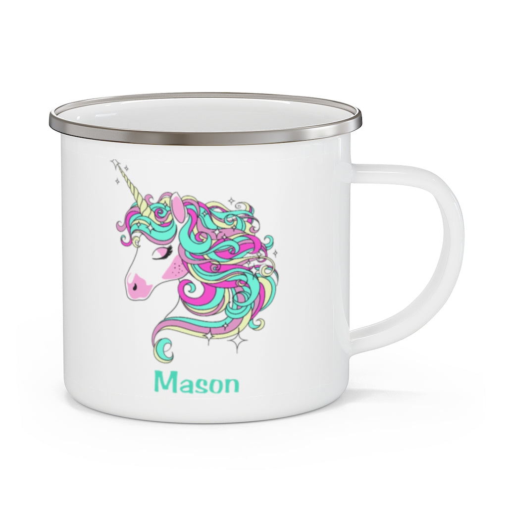 Custom Name Unicorn Enamel Campfire Mug IX
