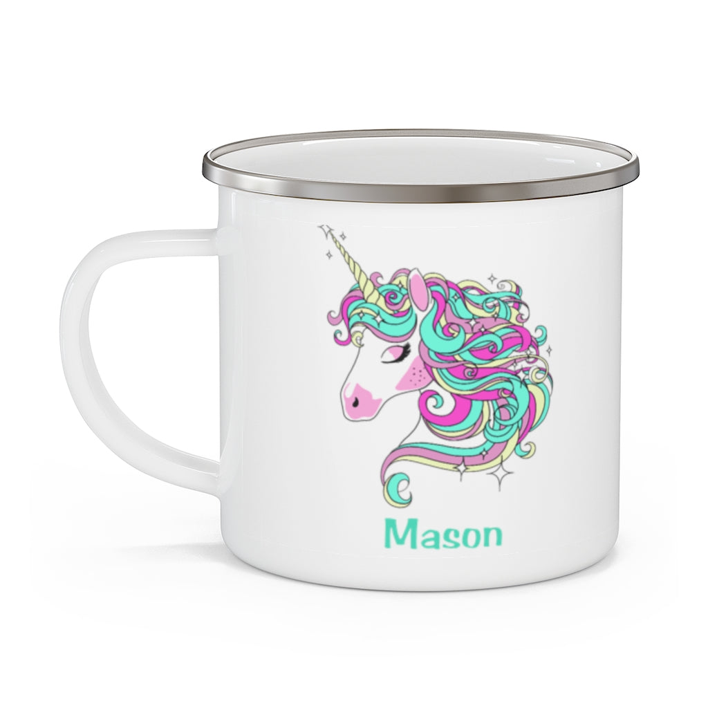 Custom Name Unicorn Enamel Campfire Mug IX