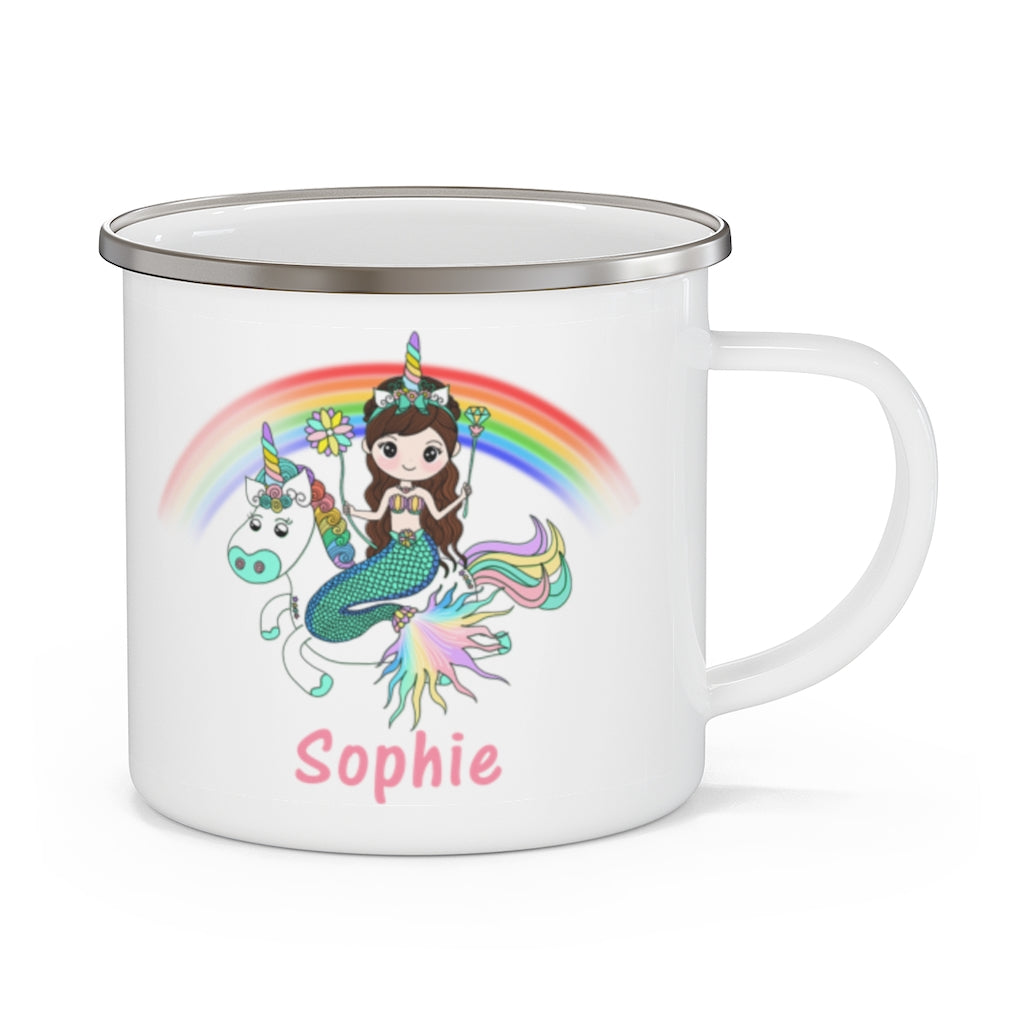 Custom Name Unicorn Enamel Campfire Mug XI