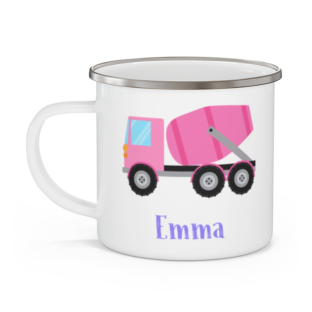 Custom Name Truck Children's Enamel Campfire Mug X