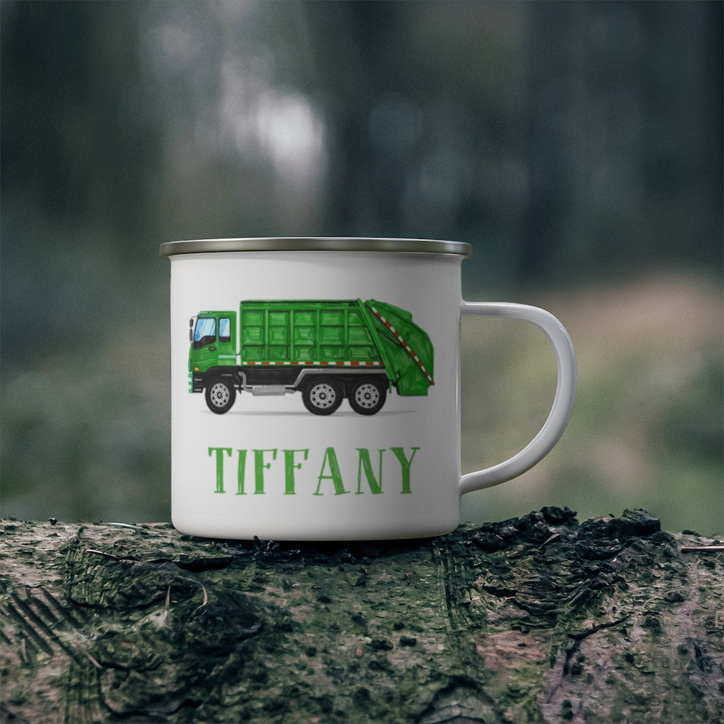 Custom Name Truck Children's Enamel Campfire Mug XXVIII