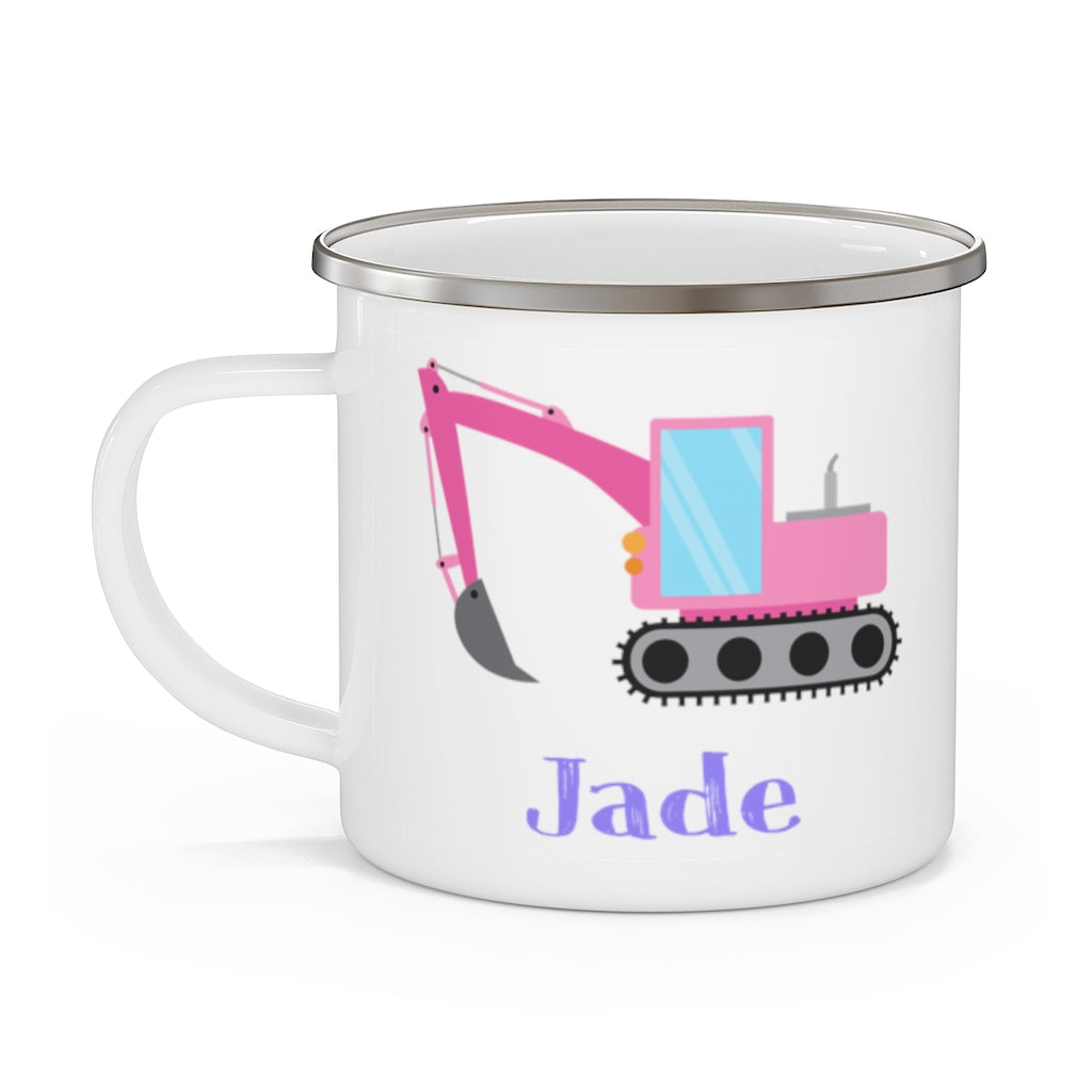 Custom Name Truck Children's Enamel Campfire Mug XII