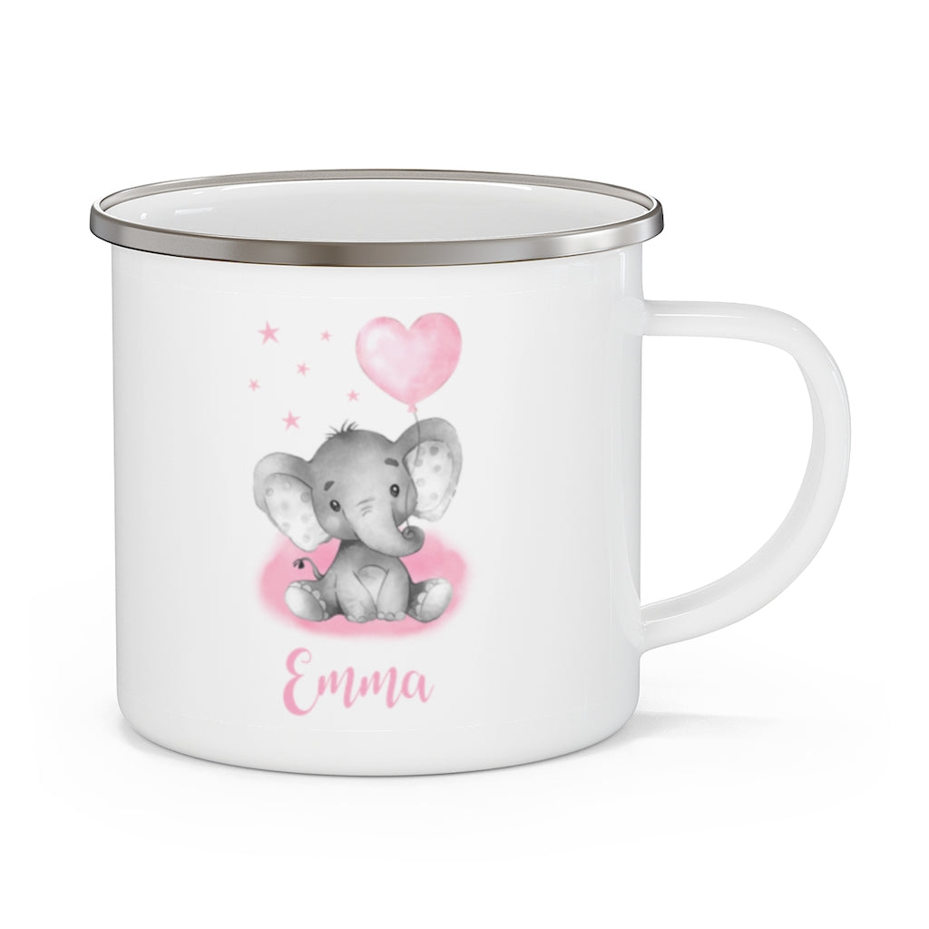 Custom Name Elephant Enamel Campfire Mug II