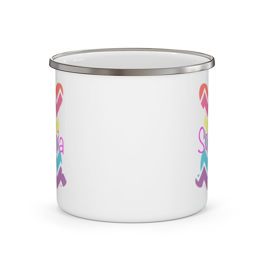 Custom Name Rabbit Easter Children's Enamel Campfire Mug VI