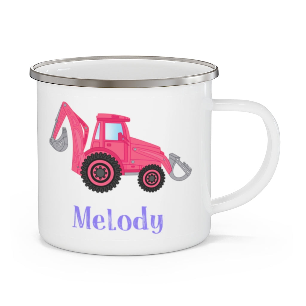 Custom Name Truck Children's Enamel Campfire Mug XV