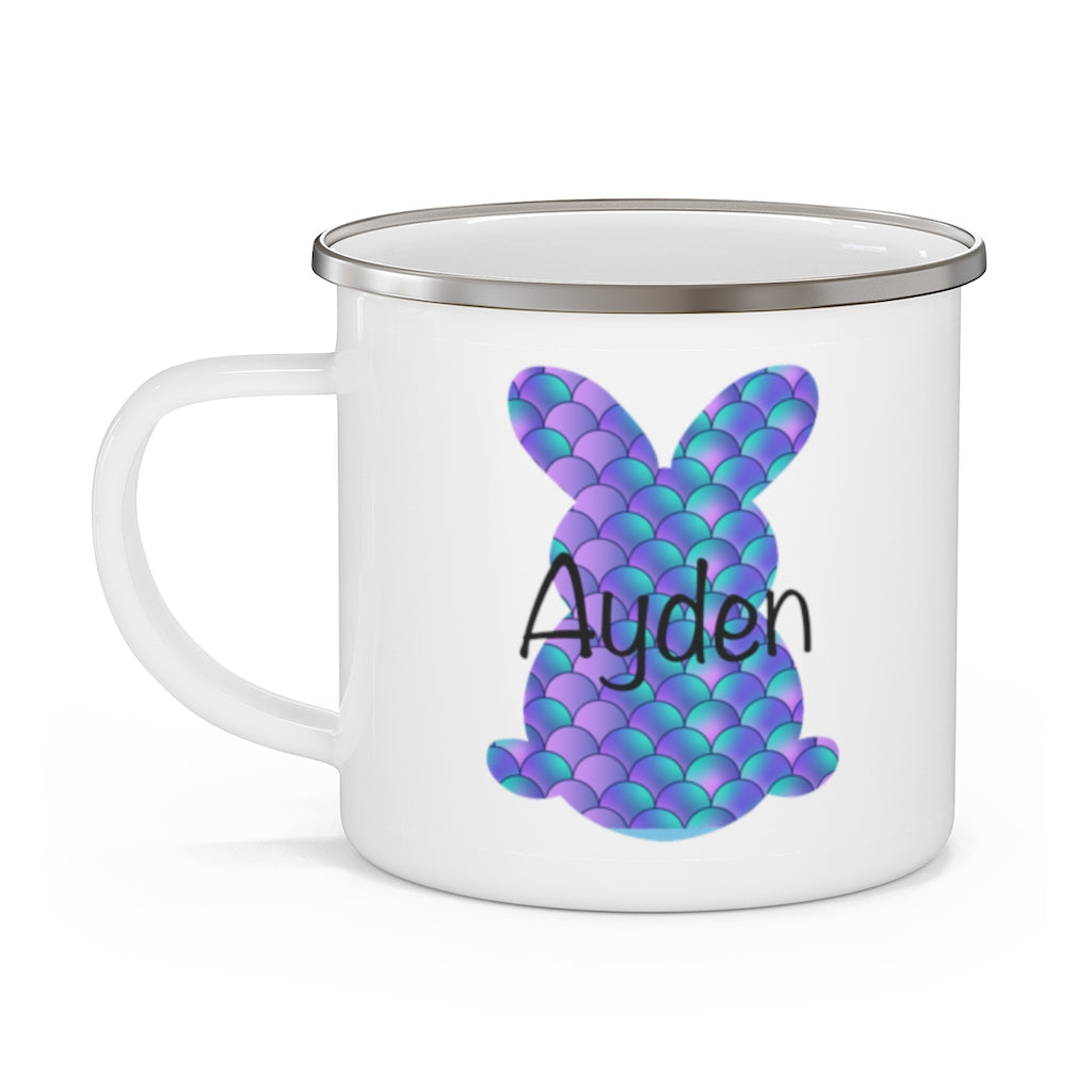 Custom Name Rabbit Easter Children's Enamel Campfire Mug IX