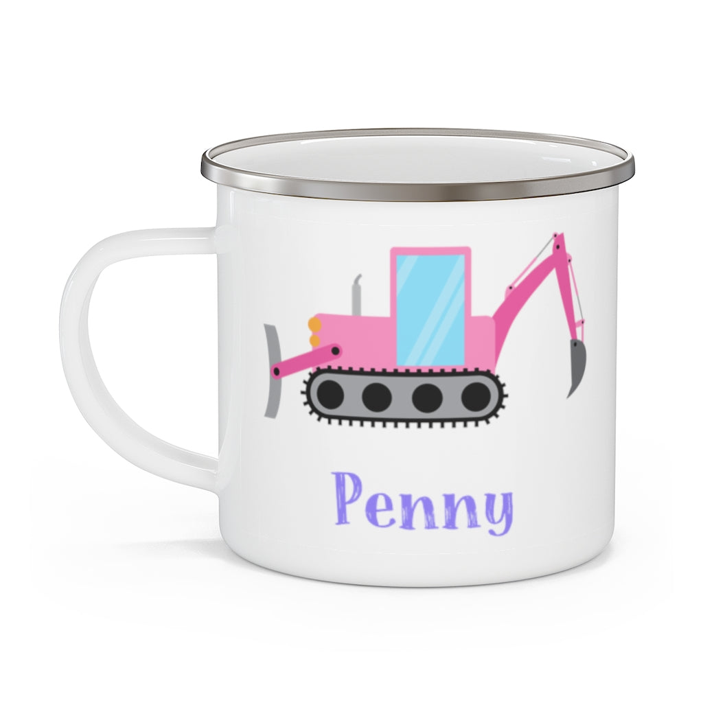 Custom Name Truck Children's Enamel Campfire Mug IX