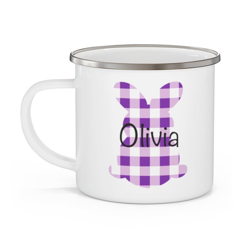Custom Name Rabbit Easter Children's Enamel Campfire Mug II