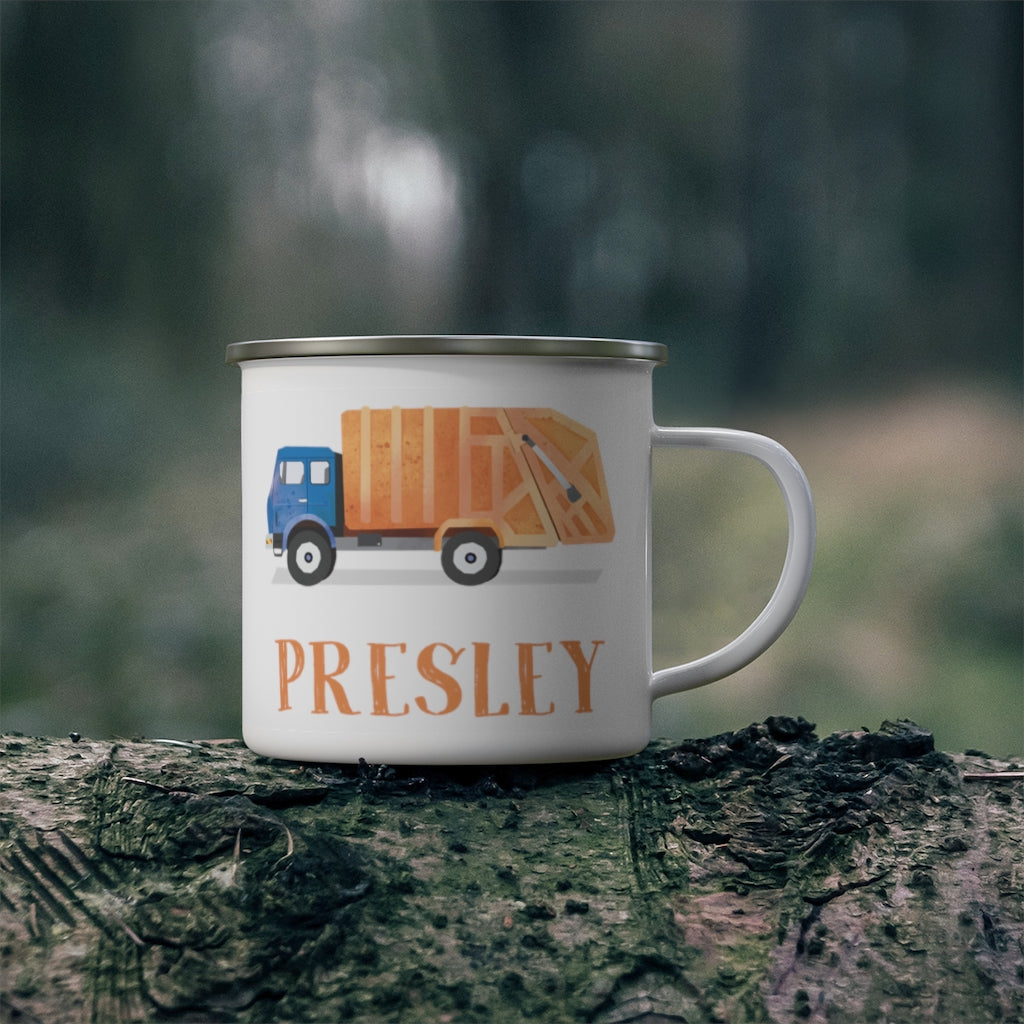 Custom Name Truck Children's Enamel Campfire Mug XXVI