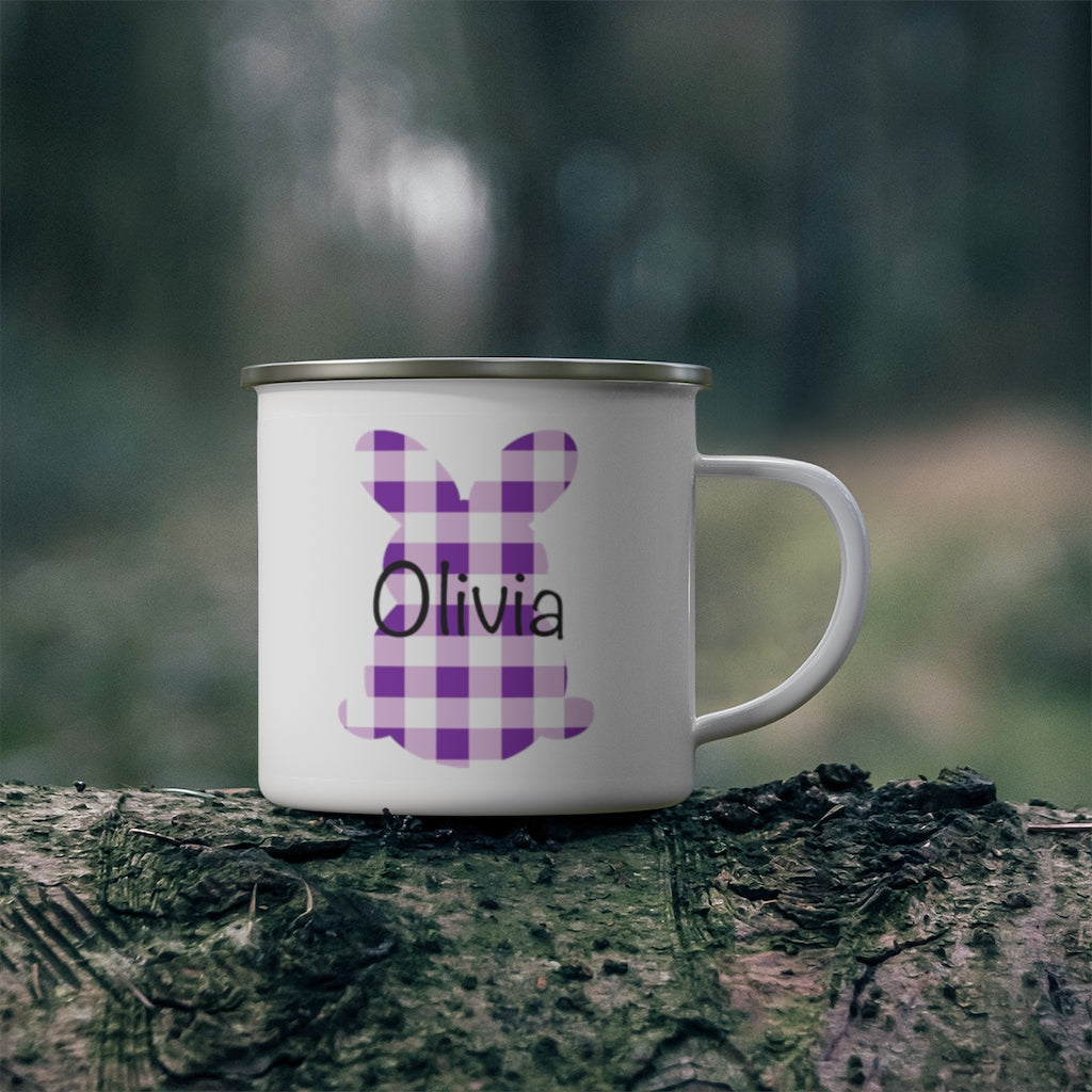 Custom Name Rabbit Easter Children's Enamel Campfire Mug II