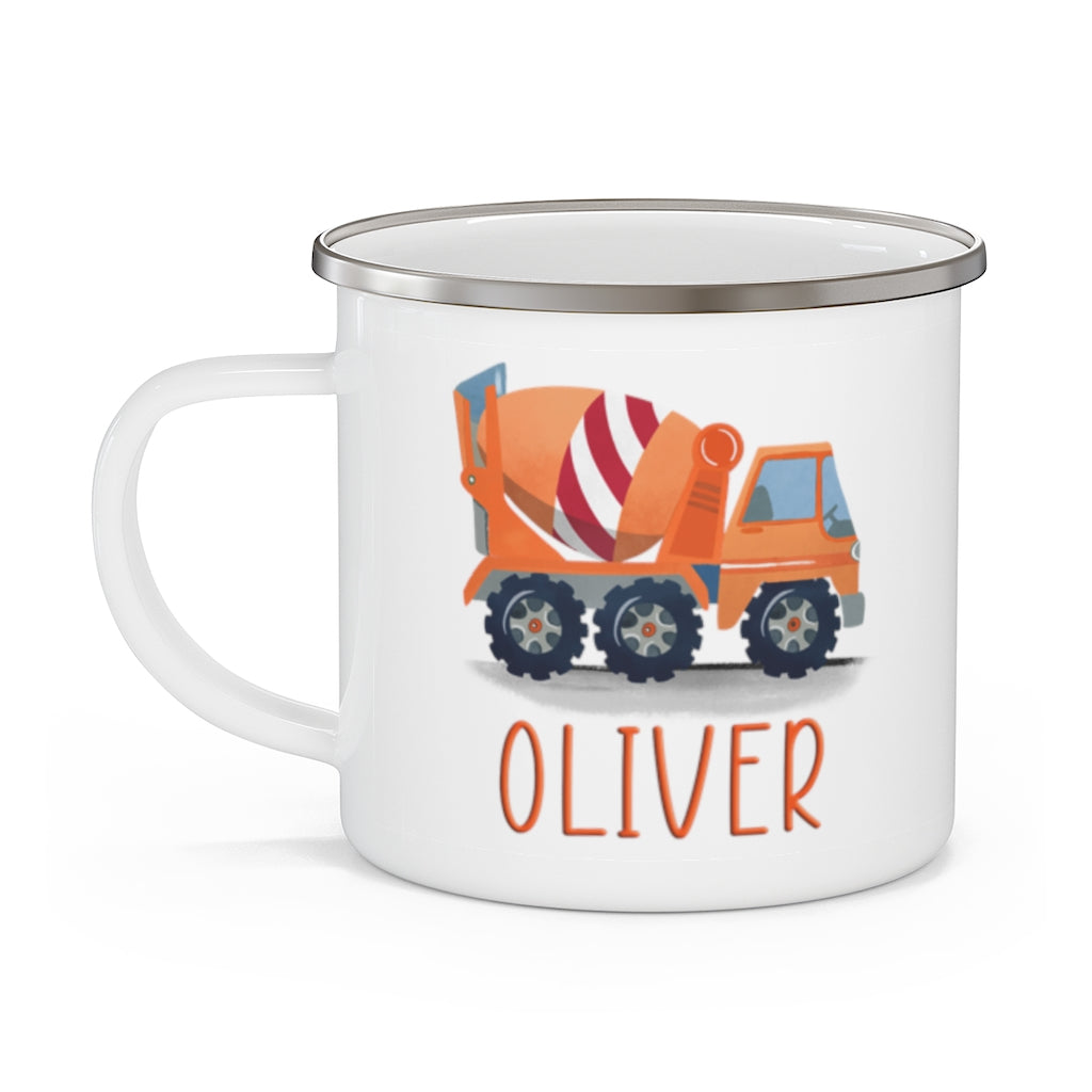 Custom Name Truck Children's Enamel Campfire Mug III
