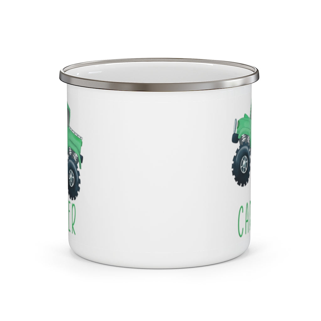 Custom Name Monster Truck Children's Enamel Campfire Mug III