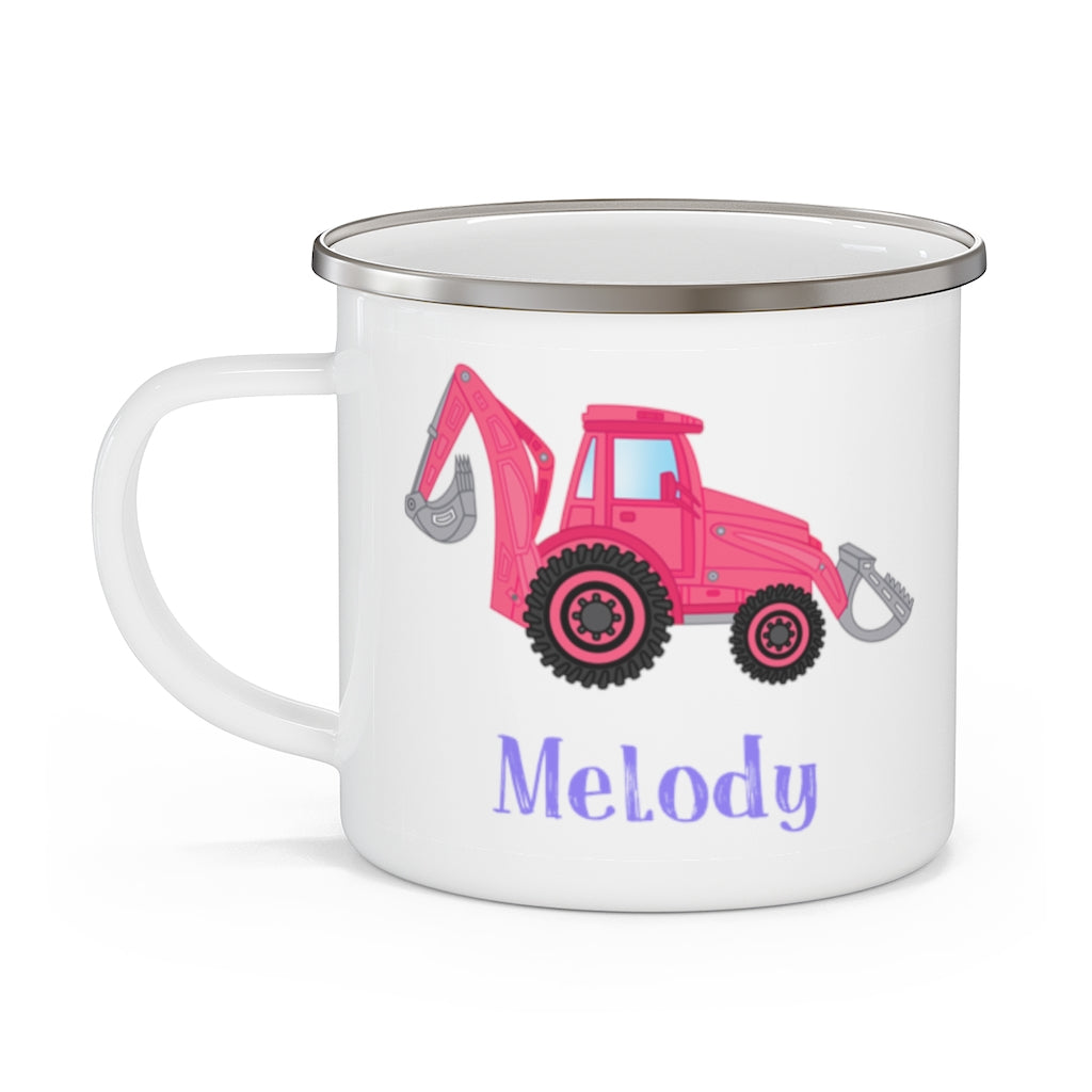 Custom Name Truck Children's Enamel Campfire Mug XV