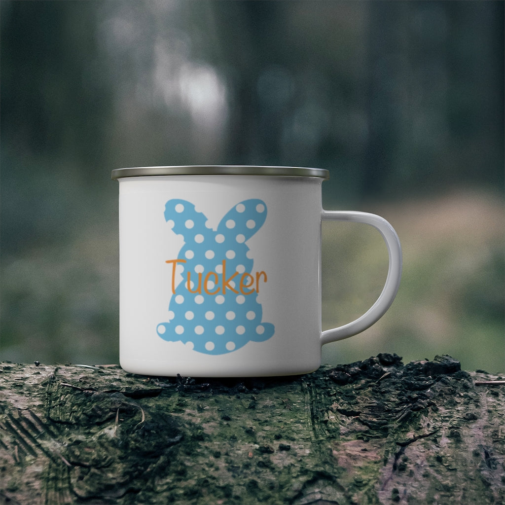 Custom Name Rabbit Easter Children's Enamel Campfire Mug VII