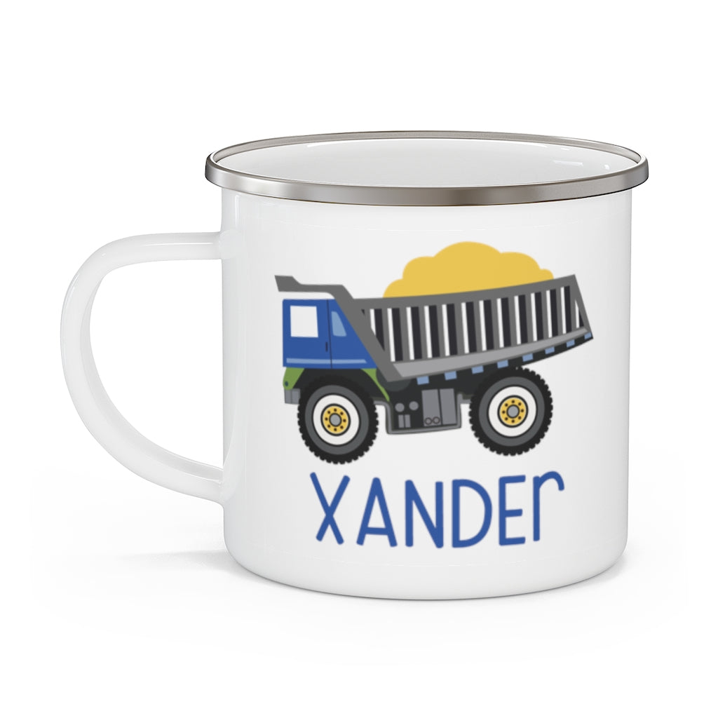 Custom Name Truck Children's Enamel Campfire Mug XXI
