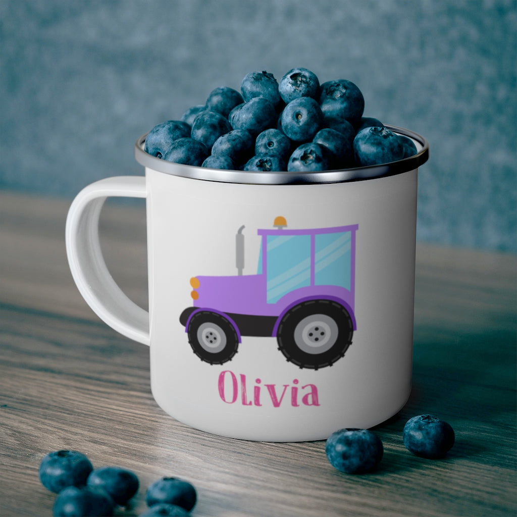 Custom Name Truck Children's Enamel Campfire Mug XI