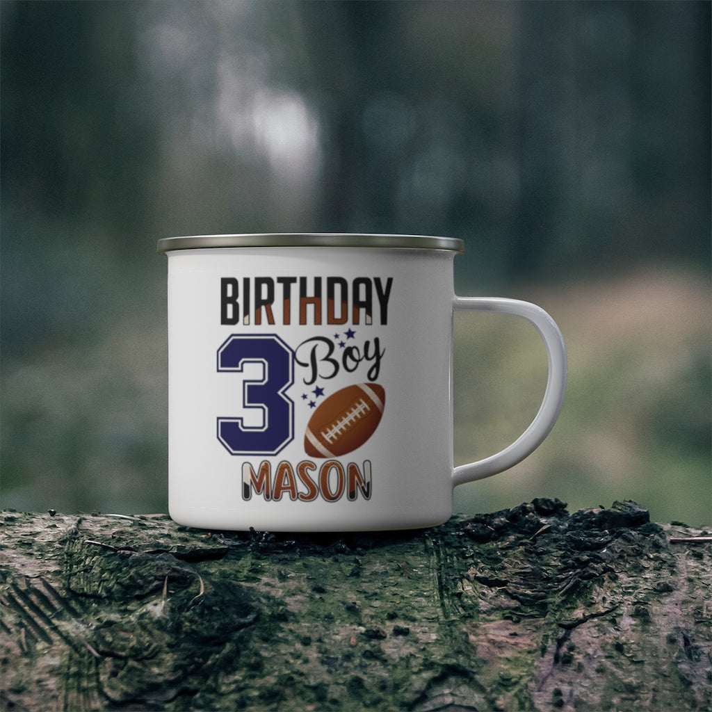 Custom Name Sport Children's Birthday Enamel Campfire Mug