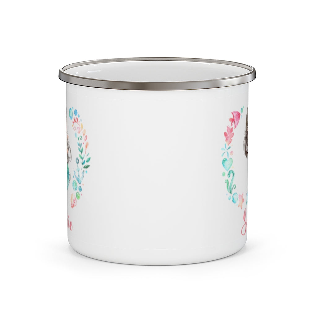 Custom Name Mermaid Enamel Campfire Mug II