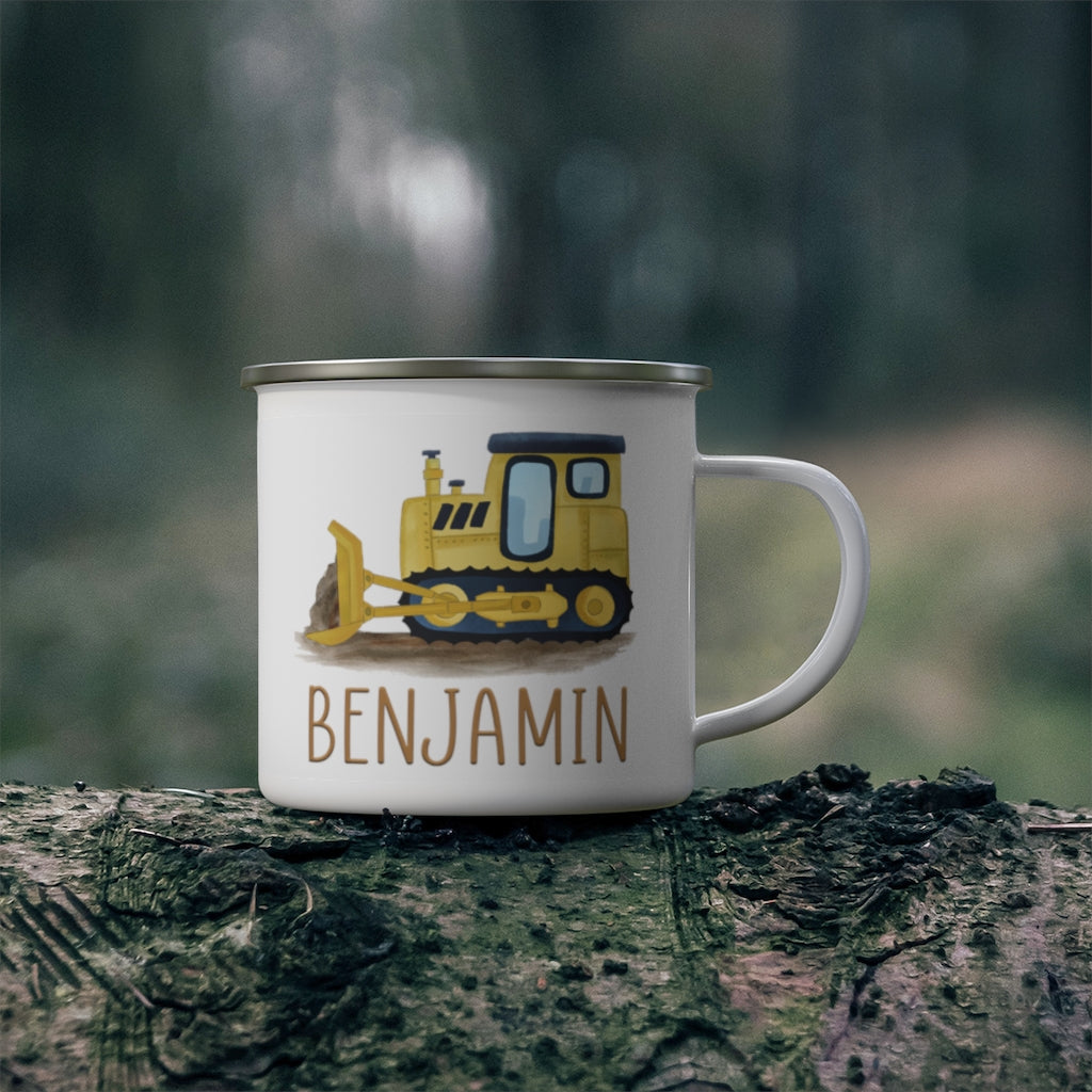 Custom Name Truck Children's Enamel Campfire Mug VII