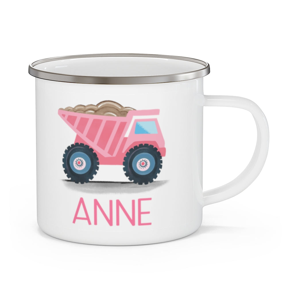 Custom Name Truck Children's Enamel Campfire Mug XVIII