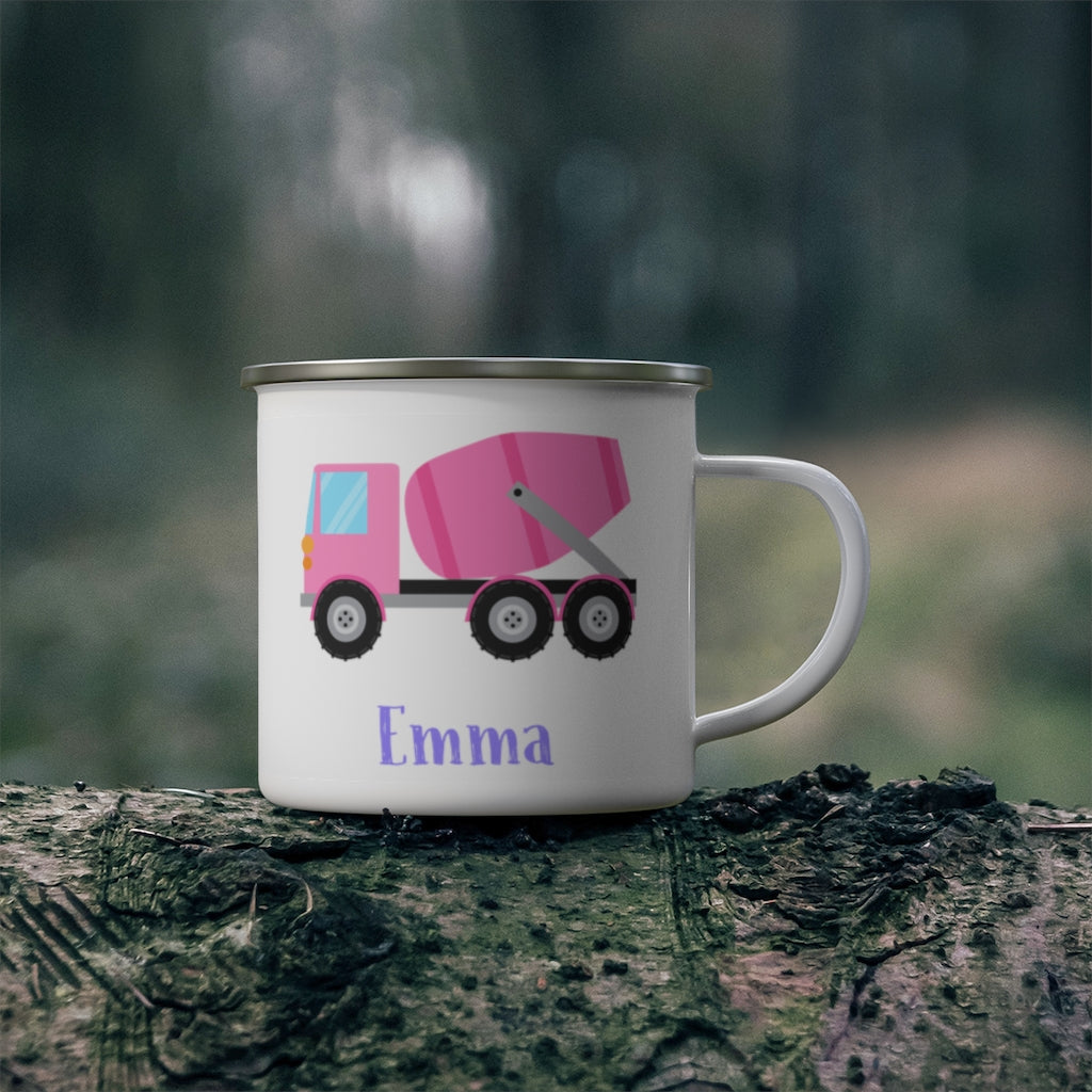 Custom Name Truck Children's Enamel Campfire Mug X