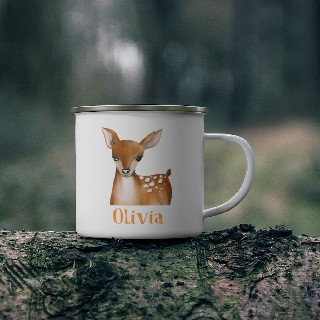 Custom Name Woodland Enamel Campfire MugⅥ