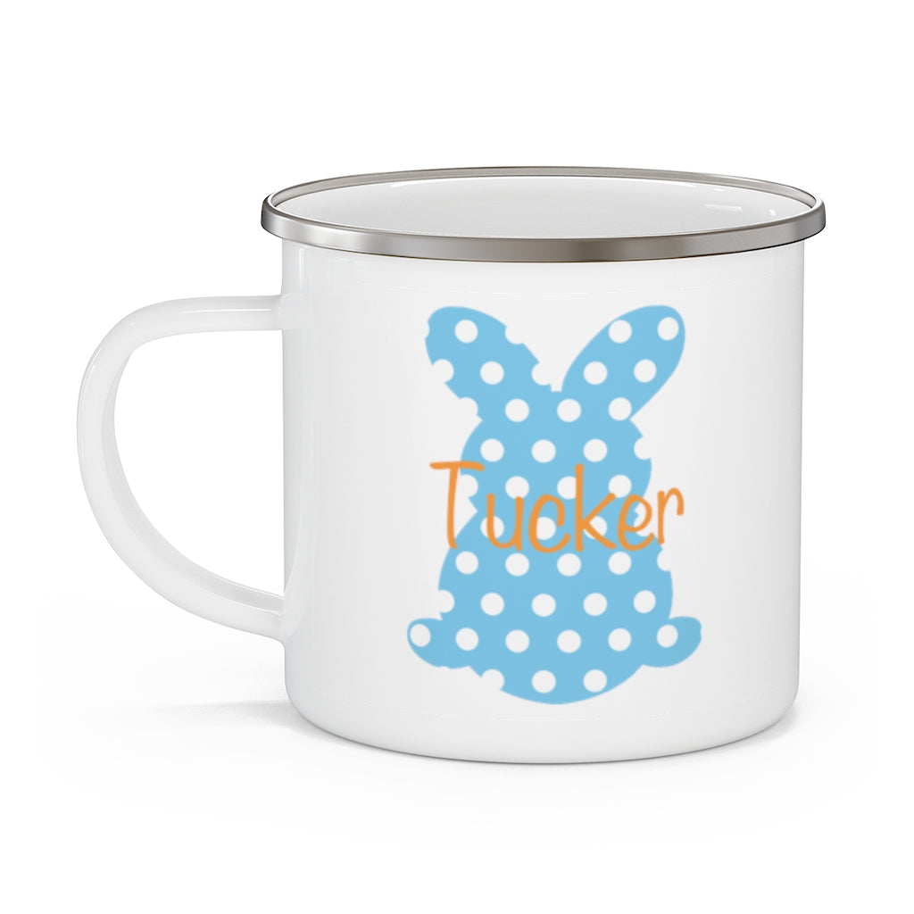 Custom Name Rabbit Easter Children's Enamel Campfire Mug VII