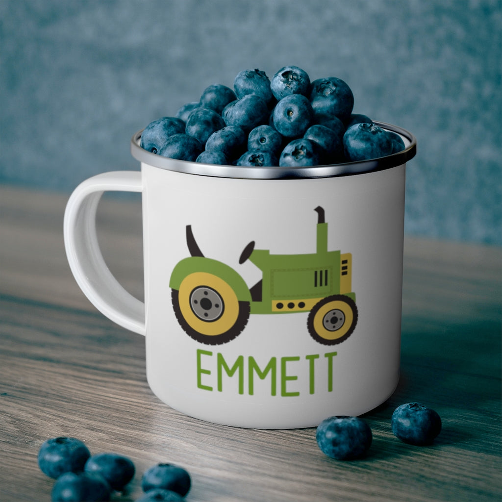 Custom Name Truck Children's Enamel Campfire Mug XXV