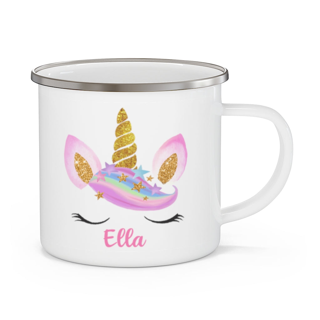 Custom Name Unicorn Enamel Campfire Mug II