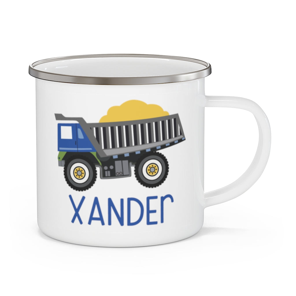 Custom Name Truck Children's Enamel Campfire Mug XXI
