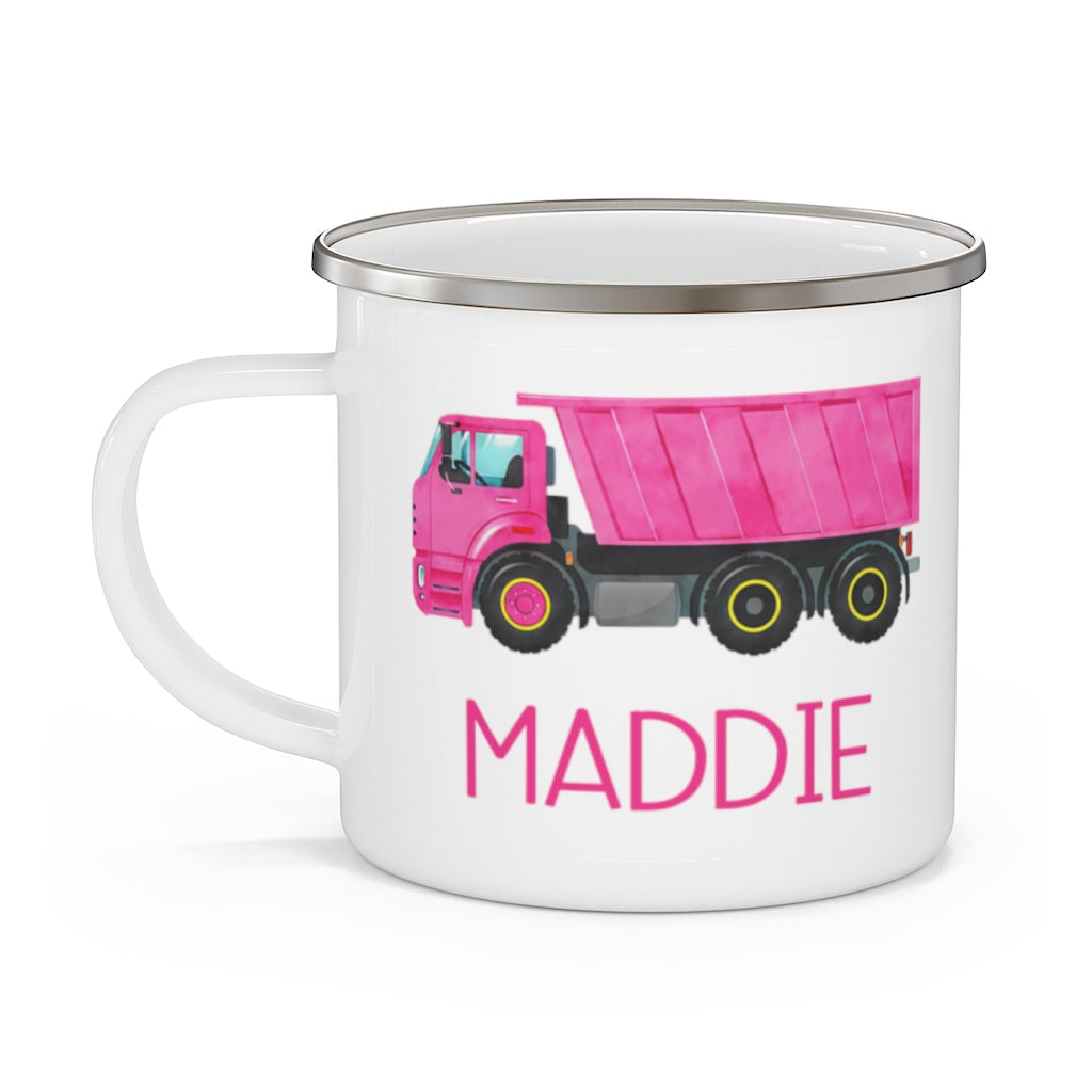 Custom Name Truck Children's Enamel Campfire Mug XVI