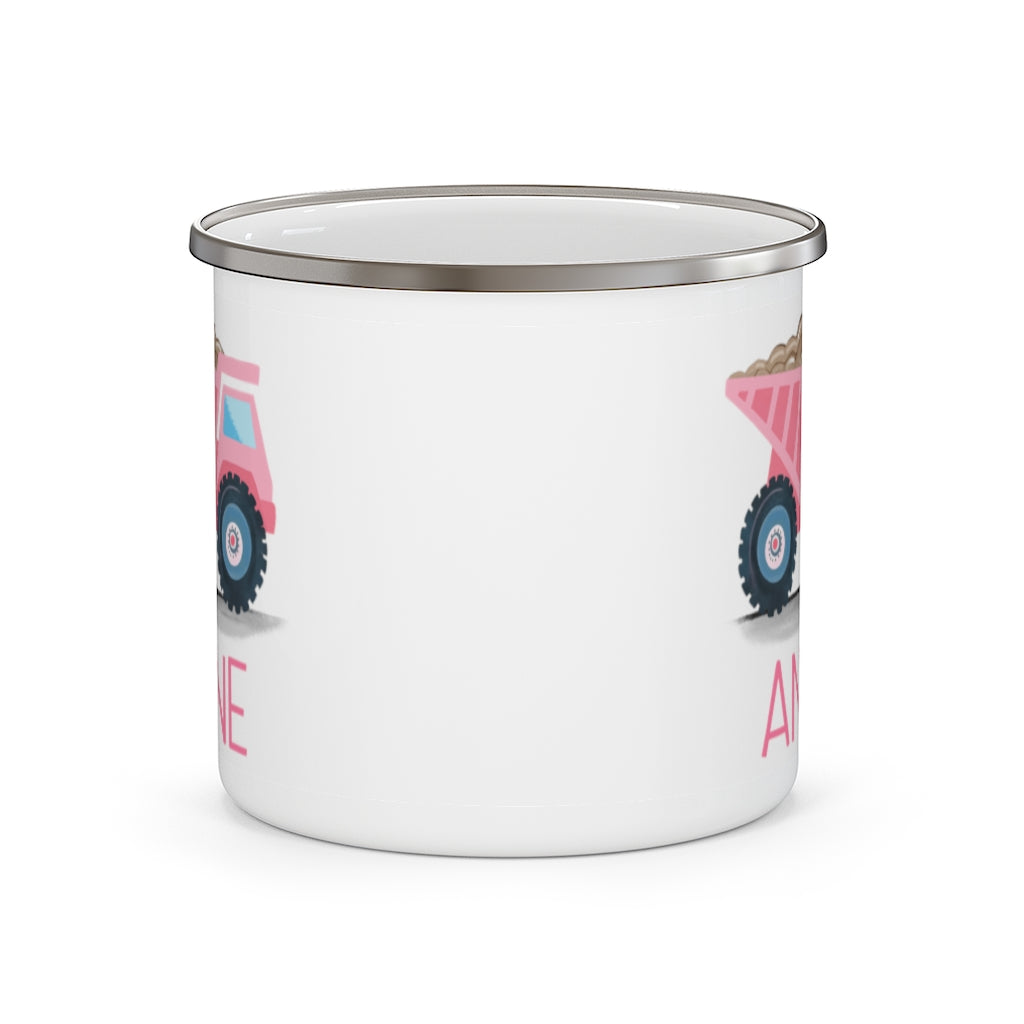 Custom Name Truck Children's Enamel Campfire Mug XVIII