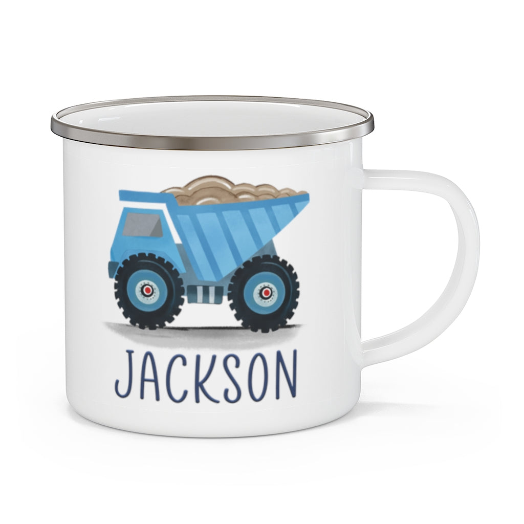 Custom Name Truck Children's Enamel Campfire Mug VI