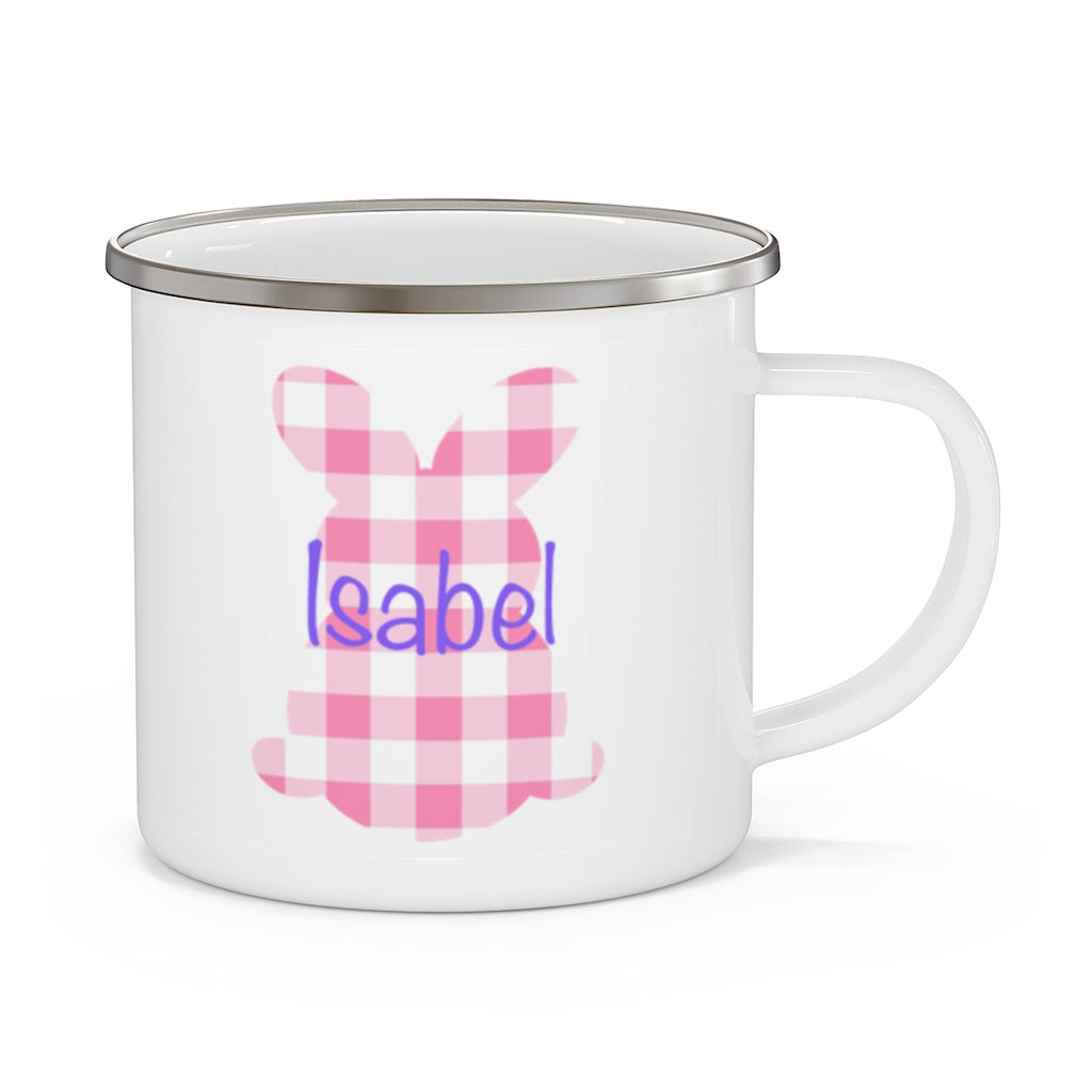 Custom Name Rabbit Easter Children's Enamel Campfire Mug VIII