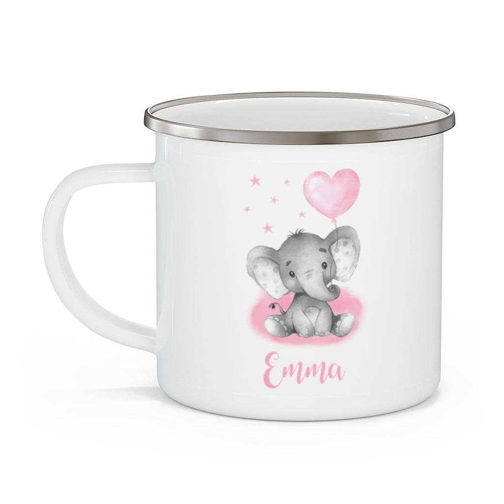 Custom Name Elephant Enamel Campfire Mug II