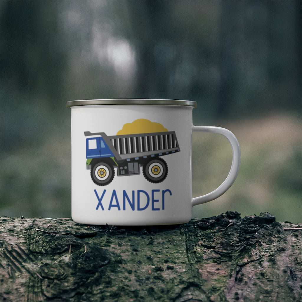 Custom Name Truck Children's Enamel Campfire Mug XXI