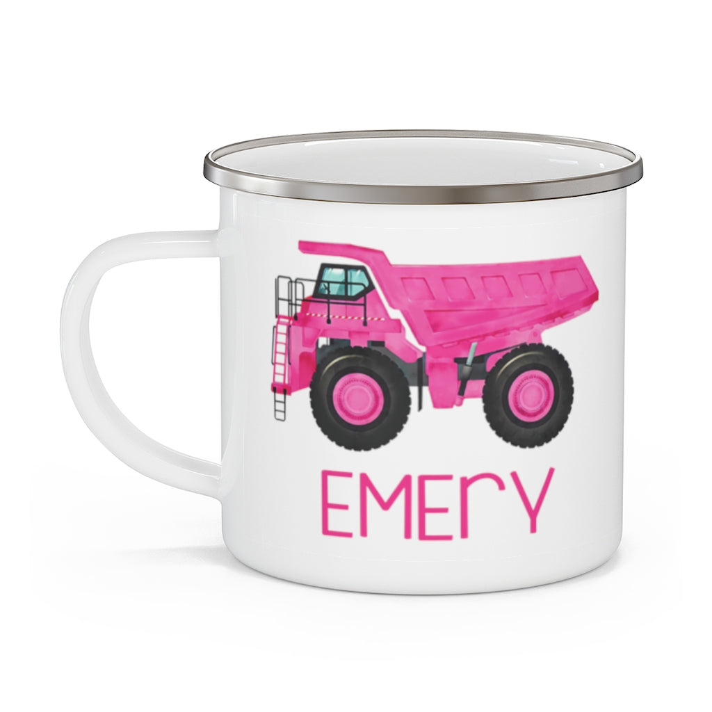 Custom Name Truck Children's Enamel Campfire Mug XVII