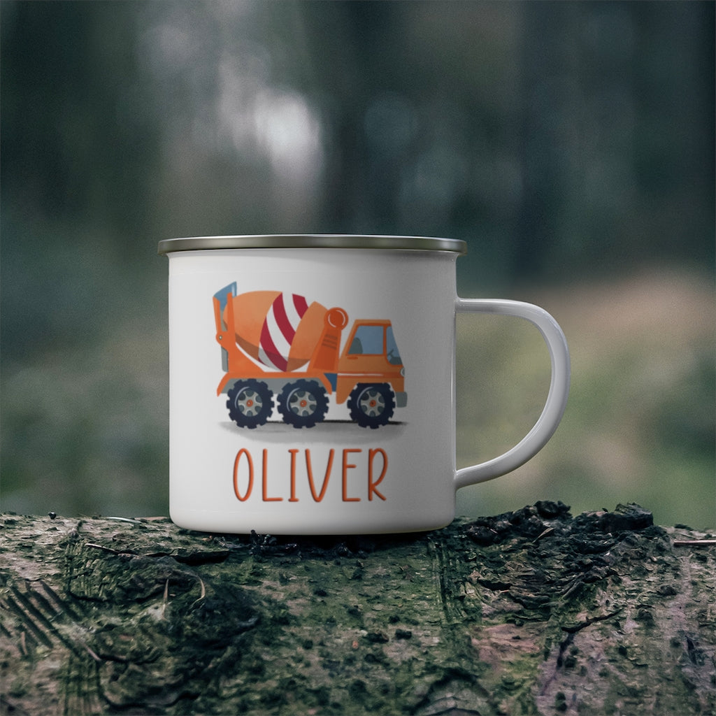 Custom Name Truck Children's Enamel Campfire Mug III