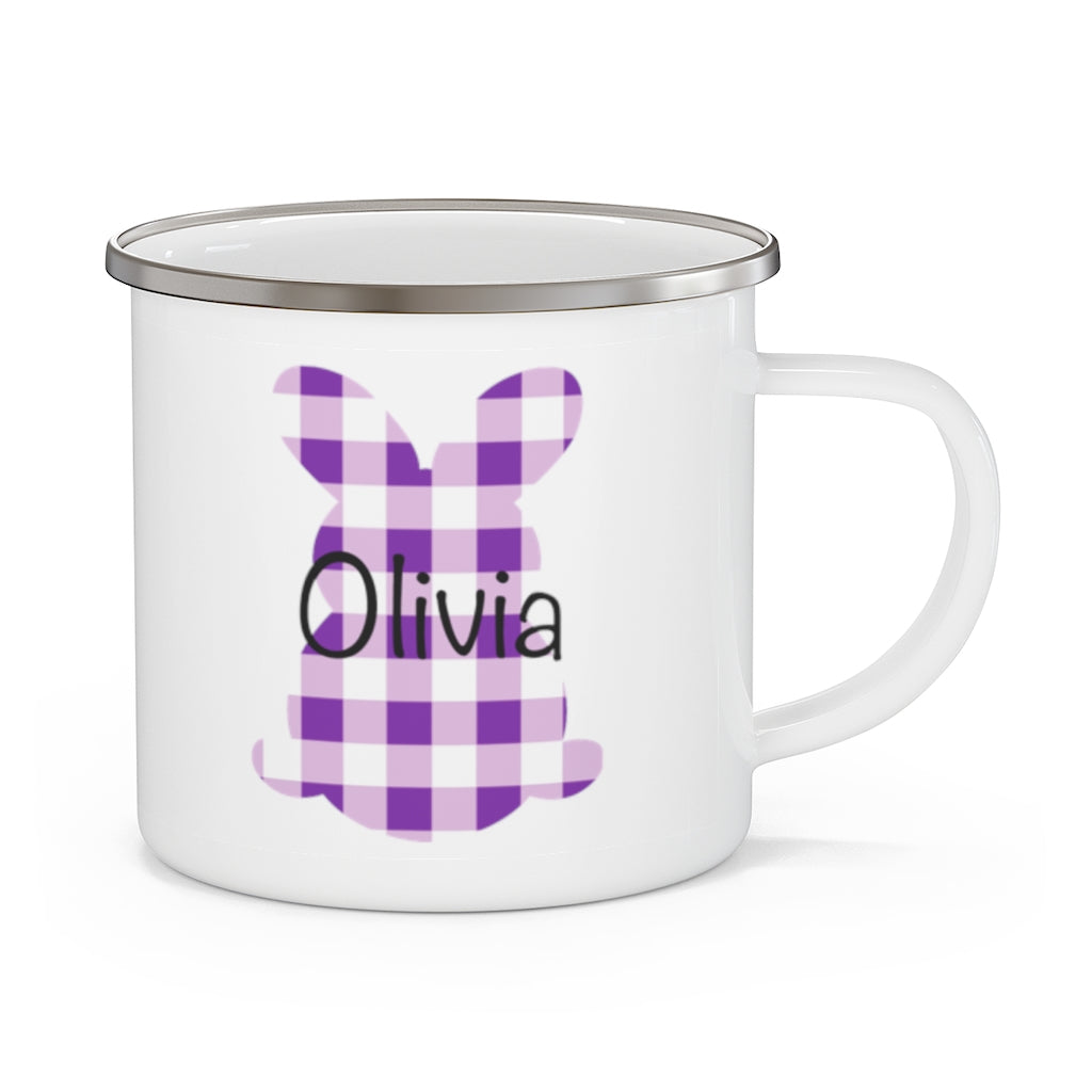 Custom Name Rabbit Easter Children's Enamel Campfire Mug II