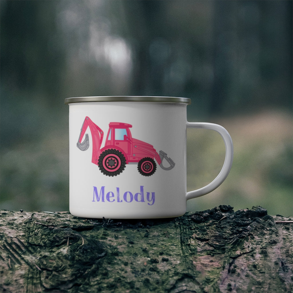 Custom Name Truck Children's Enamel Campfire Mug XV