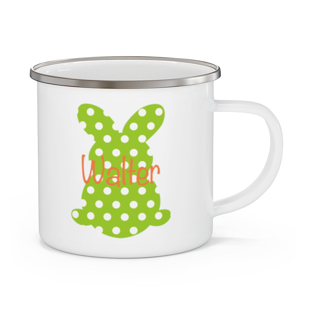 Custom Name Rabbit Easter Children's Enamel Campfire Mug XI